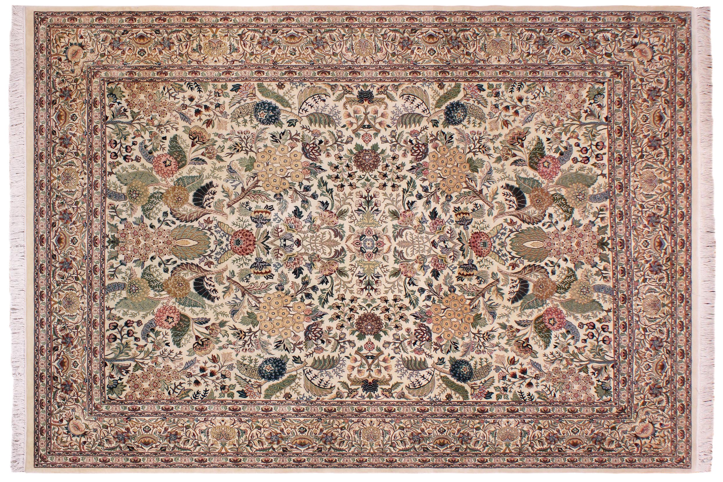 handmade Traditional Nagi Ivory Ivory Hand Knotted RECTANGLE 100% WOOL area rug 9x12