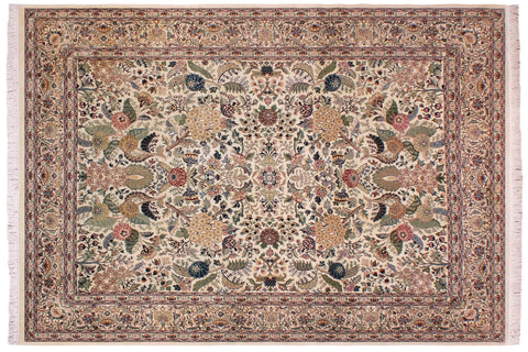 handmade Traditional Nagi Ivory Ivory Hand Knotted RECTANGLE 100% WOOL area rug 9x12