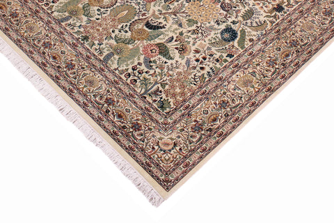 handmade Traditional Nagi Ivory Ivory Hand Knotted RECTANGLE 100% WOOL area rug 9x12