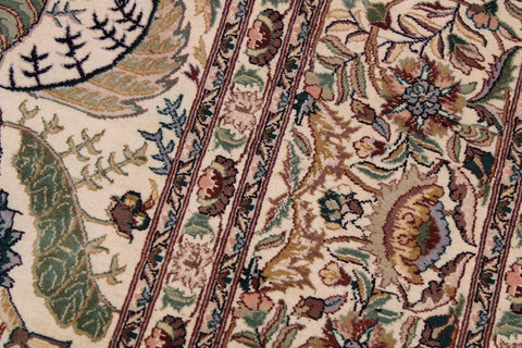 handmade Traditional Nagi Ivory Ivory Hand Knotted RECTANGLE 100% WOOL area rug 9x12
