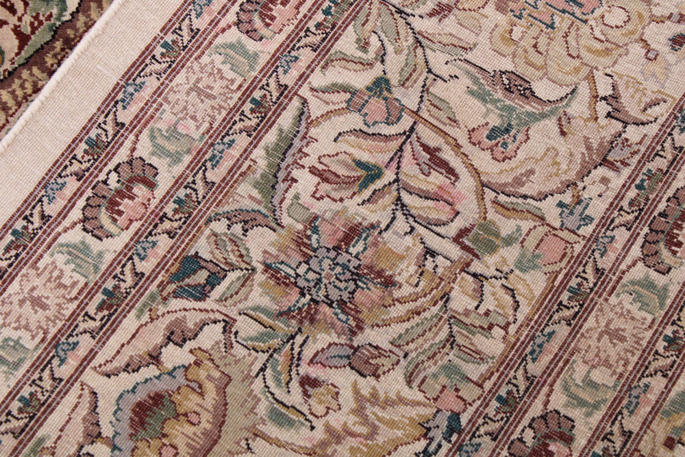 handmade Traditional Nagi Ivory Ivory Hand Knotted RECTANGLE 100% WOOL area rug 9x12