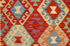 handmade Geometric Kilim Rust Beige Hand-Woven RECTANGLE 100% WOOL area rug 3 x 5
