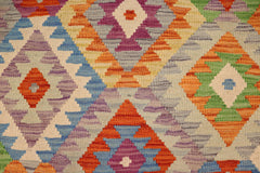 handmade Geometric Kilim Rust Blue Hand-Woven RECTANGLE 100% WOOL area rug 3 x 6