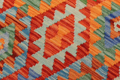 handmade Geometric Kilim Rust Beige Hand-Woven RUNNER 100% WOOL area rug 3 x 10
