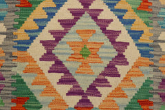 handmade Geometric Kilim Rust Gray Hand-Woven RECTANGLE 100% WOOL area rug 3' x 4'