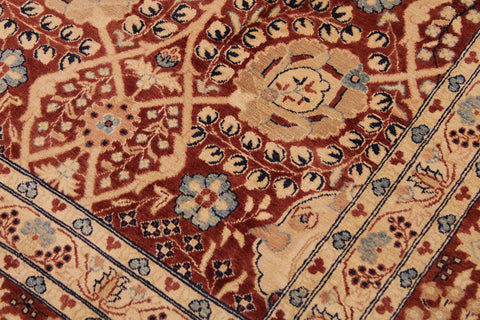 handmade Transitional Tabrizjalil Maroon Blue Hand Knotted RECTANGLE 100% WOOL area rug 9x12
