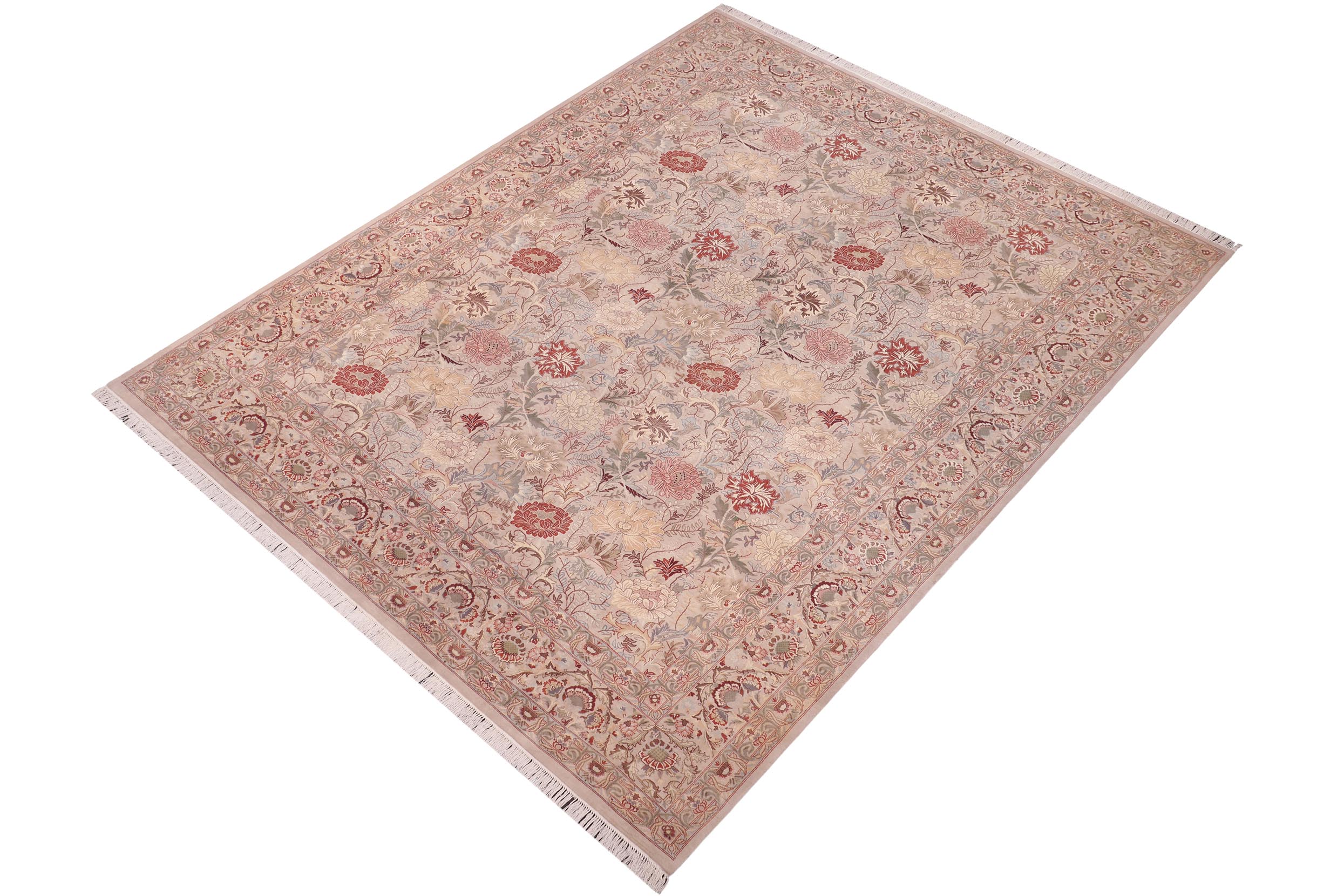 handmade Transitional Morris Lt. Gray Lt. Gray Hand Knotted RECTANGLE 100% WOOL area rug 9x12