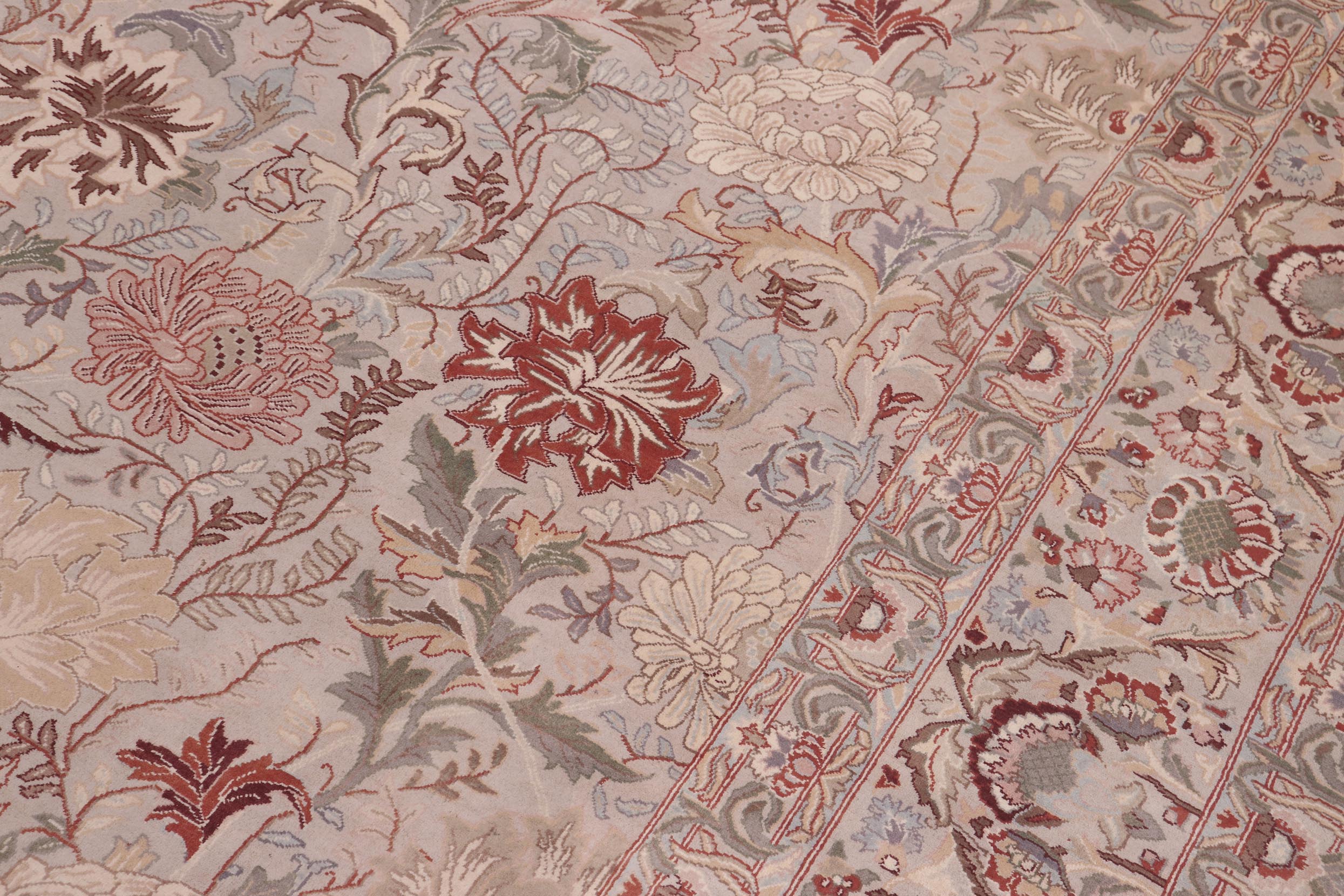 handmade Transitional Morris Lt. Gray Lt. Gray Hand Knotted RECTANGLE 100% WOOL area rug 9x12