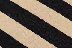handmade Modern Kilim Beige Black Hand-Woven RECTANGLE 100% WOOL area rug 7' x 11'