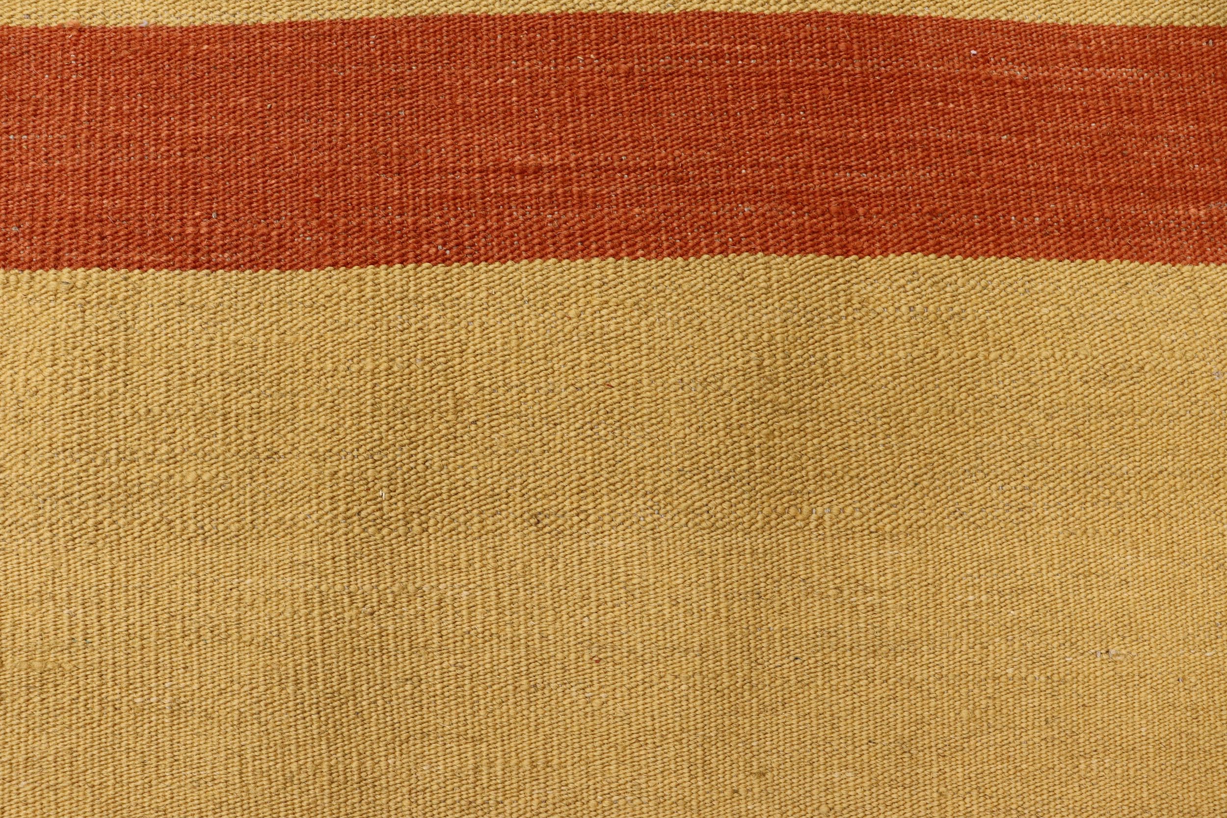 handmade Modern Kilim Beige Rust Hand-Woven RECTANGLE 100% WOOL area rug 8x10