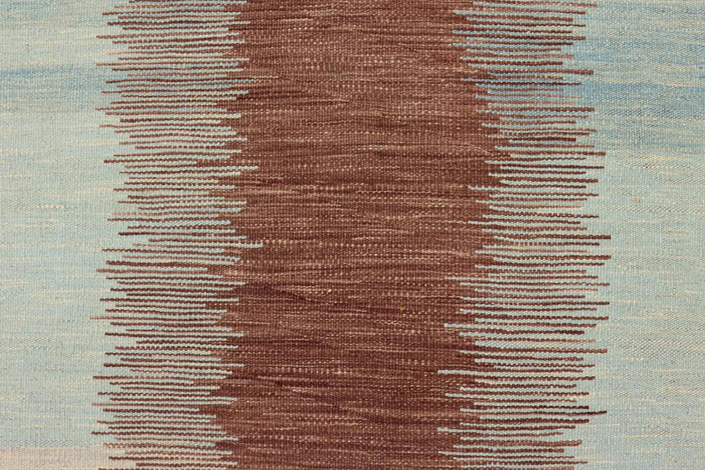 handmade Modern Kilim Blue Brown Hand-Woven RECTANGLE 100% WOOL area rug 8x11