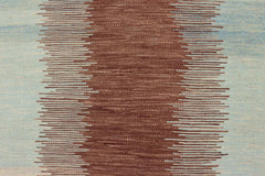 handmade Modern Kilim Blue Brown Hand-Woven RECTANGLE 100% WOOL area rug 8x11