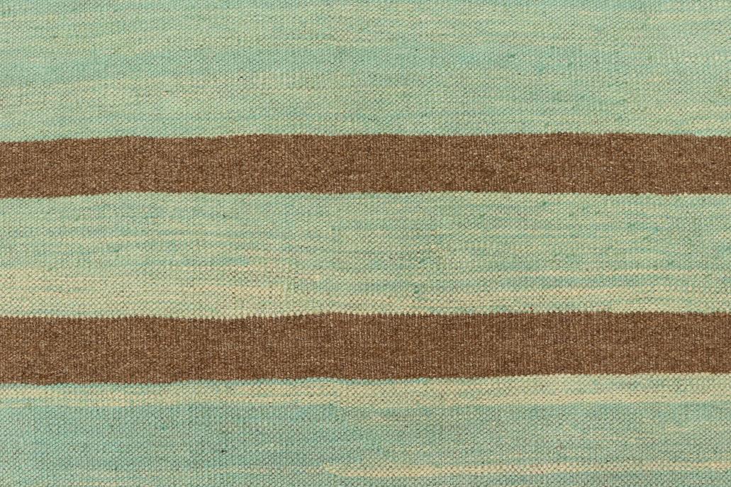 Flat Weave Kilim Antique Navaho Vintage handmade Modern Kilim Blue Rust Hand-Woven Rectangle 100% Wool Area Rug 9x12 