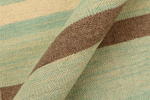 handmade Modern Kilim Blue Rust Hand-Woven RECTANGLE 100% WOOL area rug 9x12