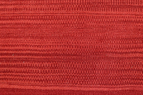 handmade Modern Kilim Red Red Hand-Woven RECTANGLE 100% WOOL area rug 6' x 9'