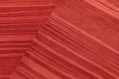 handmade Modern Kilim Red Red Hand-Woven RECTANGLE 100% WOOL area rug 6' x 9'