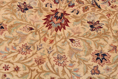 Semi-Antique Tabriz Aida Beige/Blue Wool Rug - 9'0'' x 11'6''