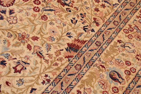 handmade Transitional Tabriz Beige Blue Hand Knotted RECTANGLE 100% WOOL area rug 9x12