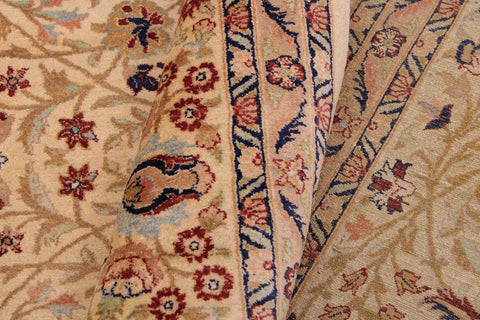 handmade Transitional Tabriz Beige Blue Hand Knotted RECTANGLE 100% WOOL area rug 9x12