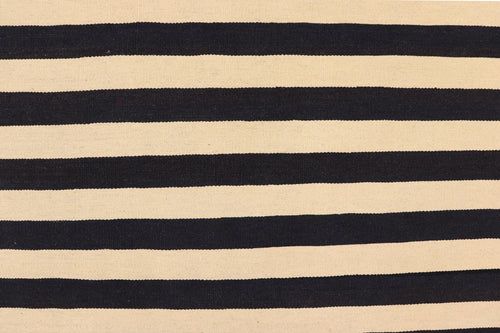 handmade Modern Kilim Beige Black Hand-Woven RECTANGLE 100% WOOL area rug 6x8