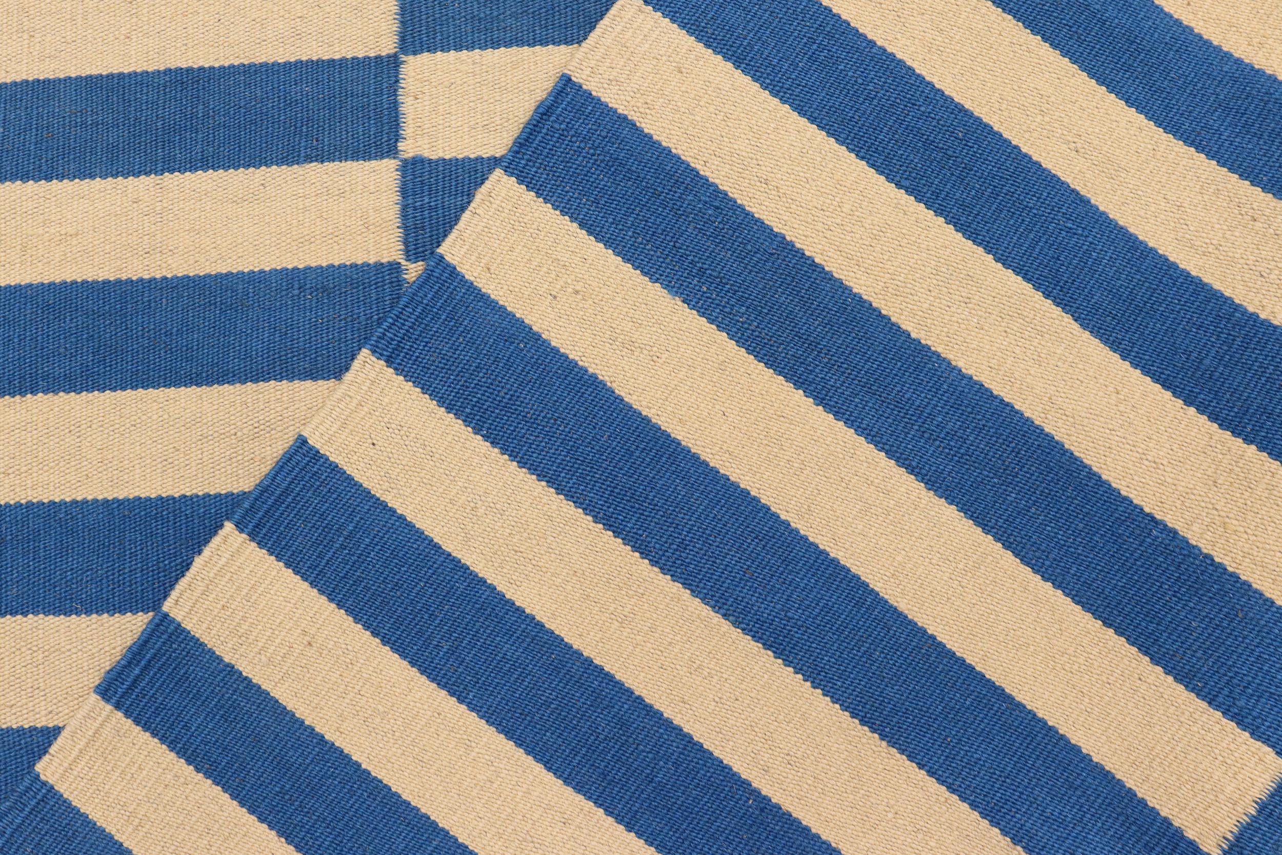 handmade Modern Kilim Black Beige Hand-Woven RECTANGLE 100% WOOL area rug 4' x 6'