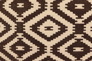 handmade Modern Kilim Beige Brown Hand-Woven RECTANGLE 100% WOOL area rug 5' x 7'