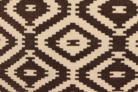 handmade Modern Kilim Beige Brown Hand-Woven RECTANGLE 100% WOOL area rug 5' x 7'