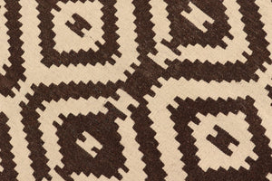 handmade Modern Kilim Beige Brown Hand-Woven RECTANGLE 100% WOOL area rug 5' x 7'