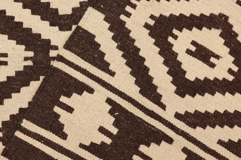 handmade Modern Kilim Beige Brown Hand-Woven RECTANGLE 100% WOOL area rug 5' x 7'