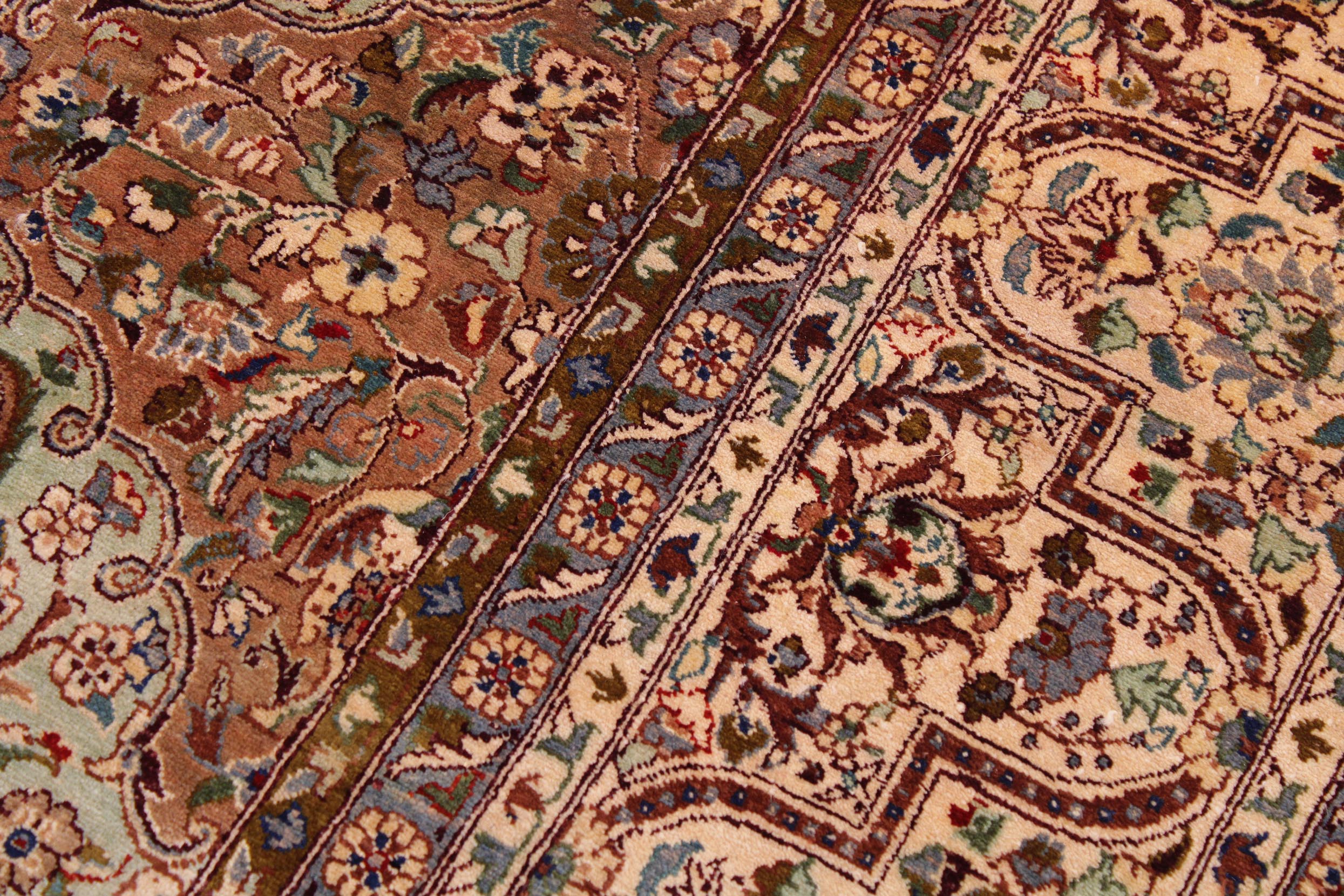 handmade Transitional Usman Lt. Green Tan Hand Knotted RECTANGLE 100% WOOL area rug 9x12