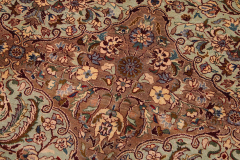 handmade Transitional Usman Lt. Green Tan Hand Knotted RECTANGLE 100% WOOL area rug 9x12