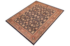 Vintage Agra Sage Blue/Red Wool Rug - 9'2'' x 12'0''