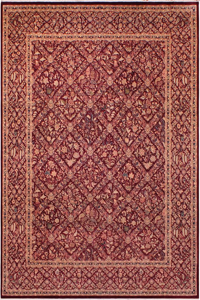 Traditional Nadeem Ingrid Maroon Blue Hand Knotted Area rugs 9 x 12