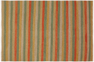 handmade Modern Kilim Rust Gold Hand-Woven RECTANGLE 100% WOOL area rug 8x10