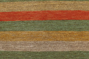 handmade Modern Kilim Rust Gold Hand-Woven RECTANGLE 100% WOOL area rug 8x10