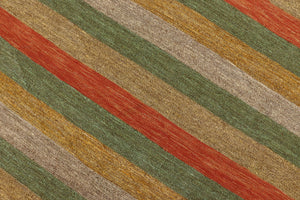 handmade Modern Kilim Rust Gold Hand-Woven RECTANGLE 100% WOOL area rug 8x10