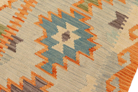 handmade Geometric Kilim Blue Gray Hand-Woven RECTANGLE 100% WOOL area rug 8 x 10