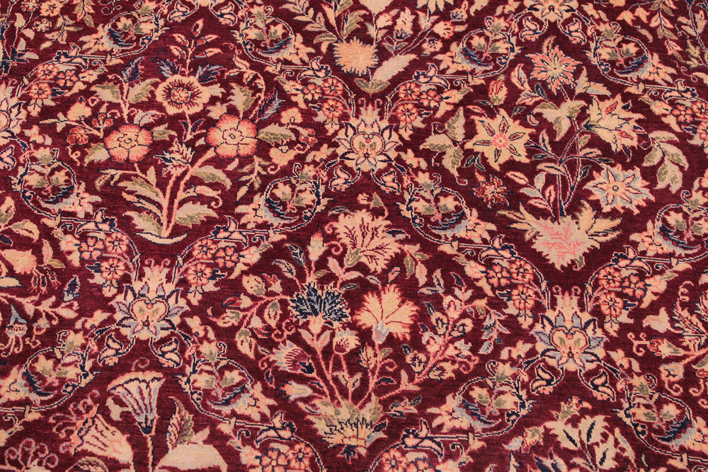 handmade Transitional Nadeem Maroon Blue Hand Knotted RECTANGLE 100% WOOL area rug 9x12