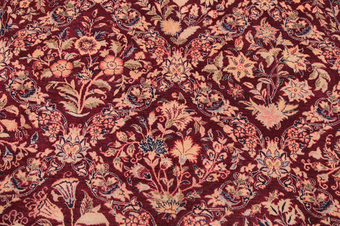 handmade Transitional Nadeem Maroon Blue Hand Knotted RECTANGLE 100% WOOL area rug 9x12