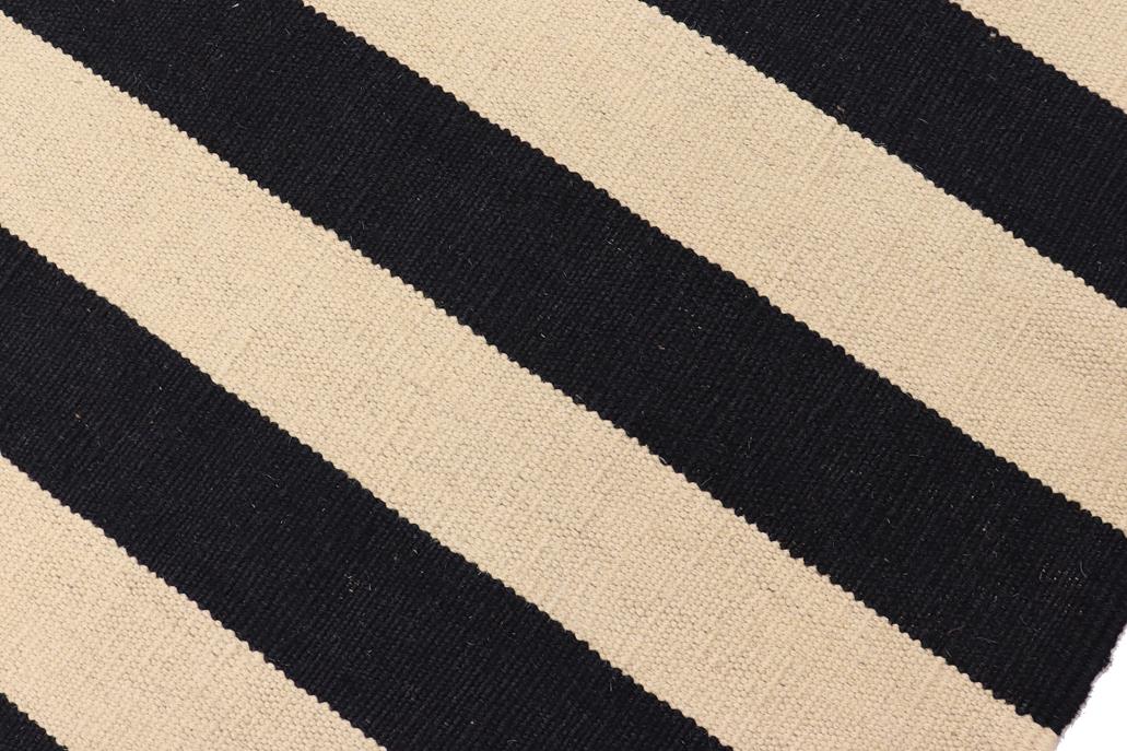 Flat Weave Kilim Antique Navaho Vintage handmade Modern Kilim Beige Black Hand-Woven Rectangle 100% Wool Area Rug 8x10 