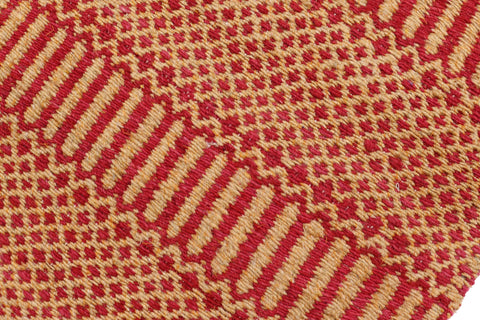handmade Modern Kilim Pink Orange Hand-Woven RUNNER 100% WOOL area rug 3' x 7'