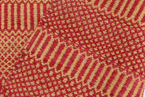 handmade Modern Kilim Pink Orange Hand-Woven RUNNER 100% WOOL area rug 3' x 7'