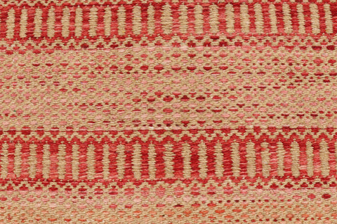 handmade Modern Kilim Red Beige Hand-Woven RUNNER 100% WOOL area rug 3' x 7'