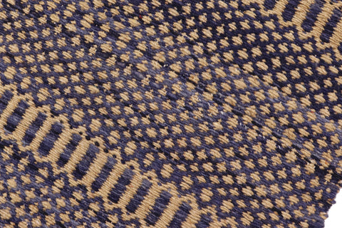 handmade Modern Kilim Blue Beige Hand-Woven RUNNER 100% WOOL area rug 3' x 7'