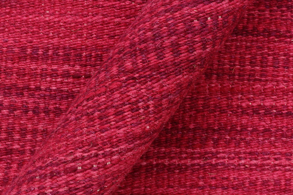 handmade Modern Kilim Pink Gray Hand-Woven RUNNER 100% WOOL area rug 4' x 7'