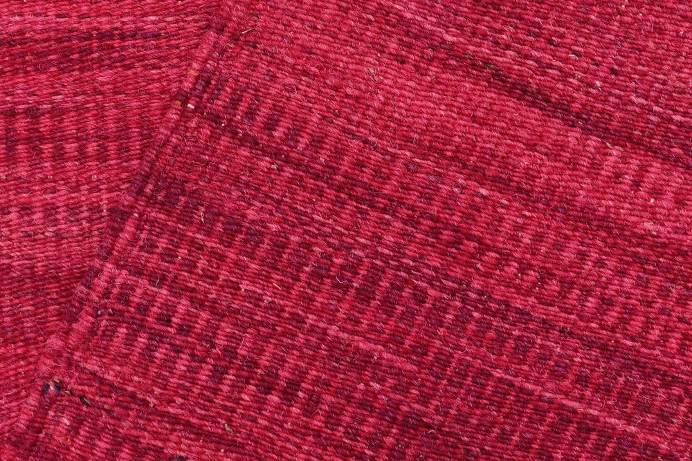 handmade Modern Kilim Pink Gray Hand-Woven RUNNER 100% WOOL area rug 4' x 7'