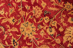 Semi-Antique Agra Iva Red/Blue Wool Rug - 9'2'' x 11'8''