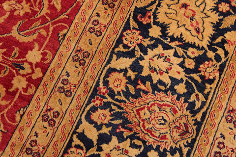 handmade Transitional Agra Red Blue Hand Knotted RECTANGLE 100% WOOL area rug 9x12