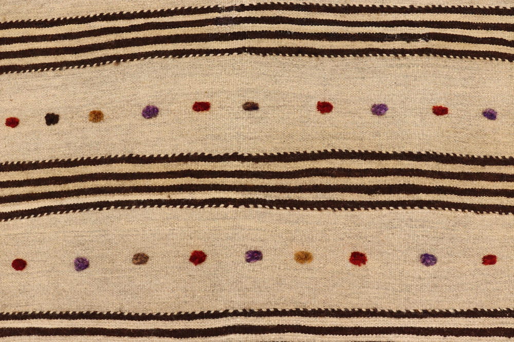 handmade Modern Kilim Brown Red Hand-Woven RUNNER 100% WOOL area rug 3' x 11'