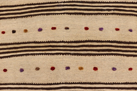 handmade Modern Kilim Brown Red Hand-Woven RUNNER 100% WOOL area rug 3' x 11'